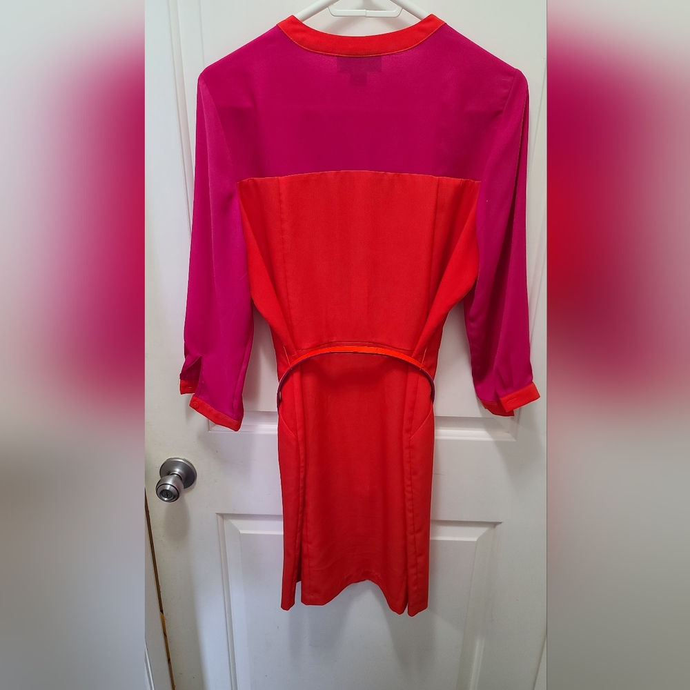 Attention Colorblock Shift Dress Pink&Orange Size L - Picture 6 of 16